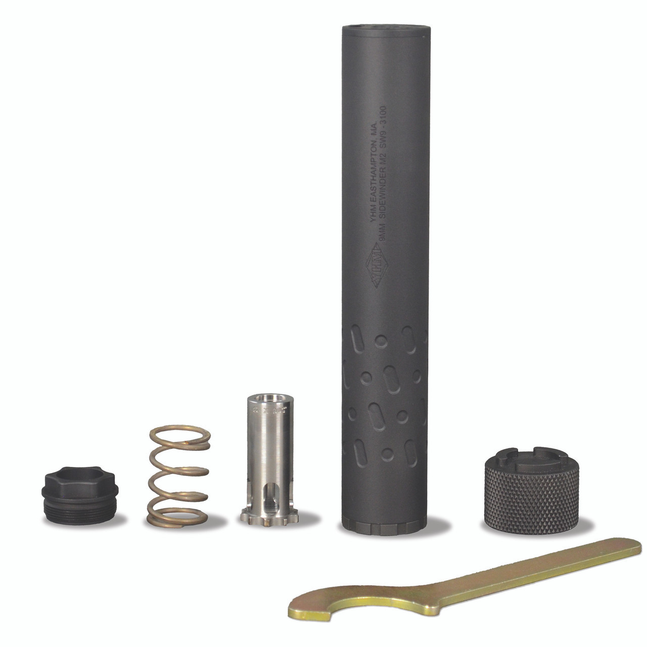 YHM Sidewinder M2 9mm Suppressor - 1/2x28 Piston
